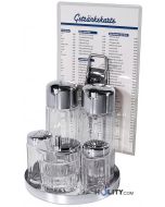 5teilige Menage mit Kartenhalter Edelstahl/Glas h24211