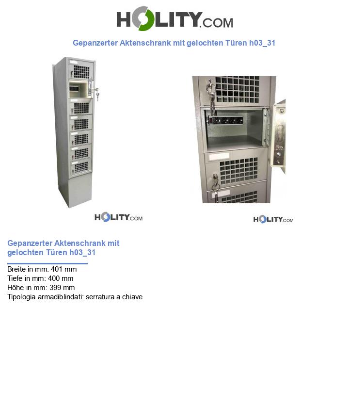Gepanzerter Aktenschrank mit gelochten Türen h03_31