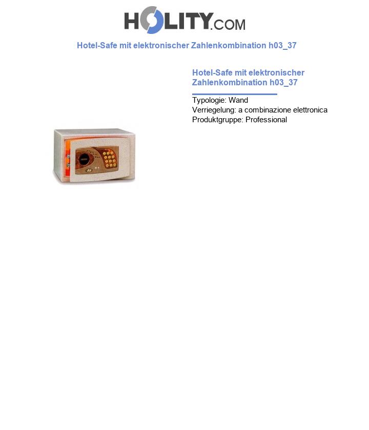 Hotel-Safe mit elektronischer Zahlenkombination h03_37