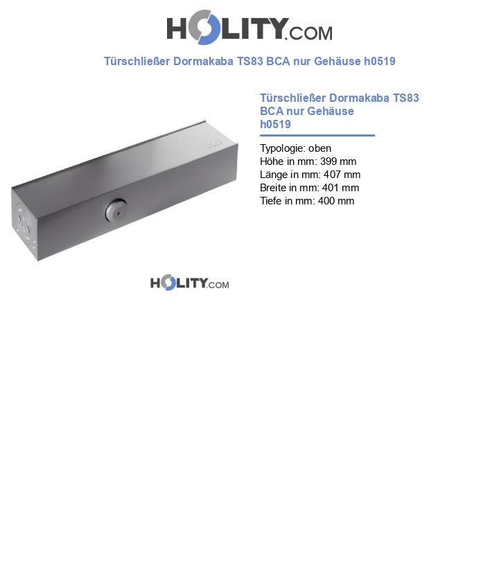 Türschließer Dormakaba TS83 BCA nur Gehäuse h0519