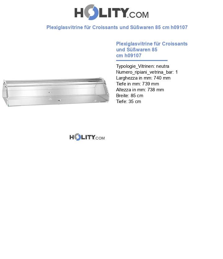 Plexiglasvitrine für Croissants und Süßwaren 85 cm h09107