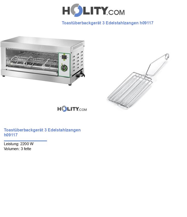 Toastüberbackgerät 3 Edelstahlzangen h09117