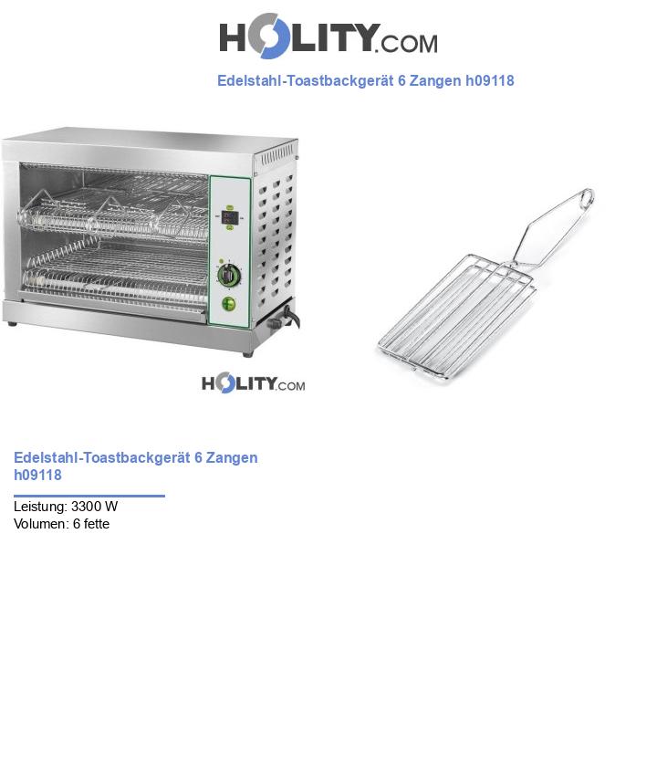 Edelstahl-Toastbackgerät 6 Zangen h09118