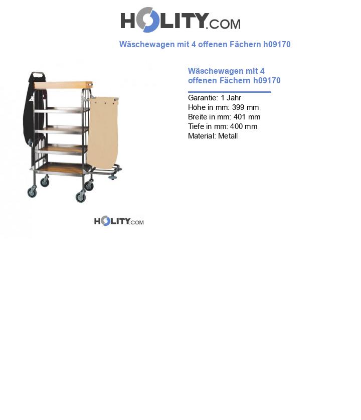 Wäschewagen mit 4 offenen Fächern h09170