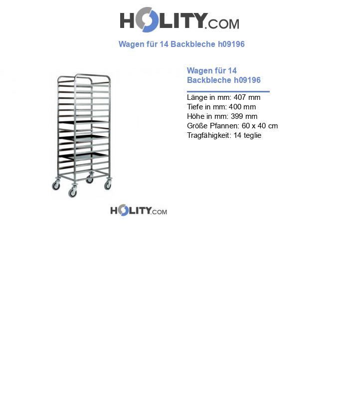 Wagen für 14 Backbleche h09196