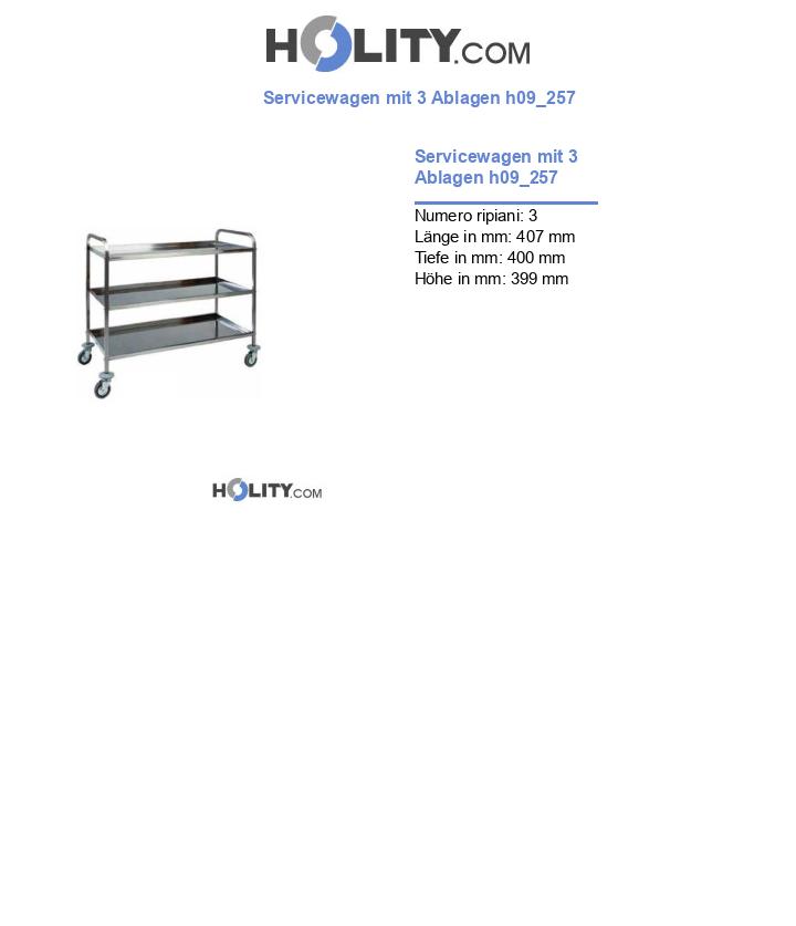 Servicewagen mit 3 Ablagen h09_257