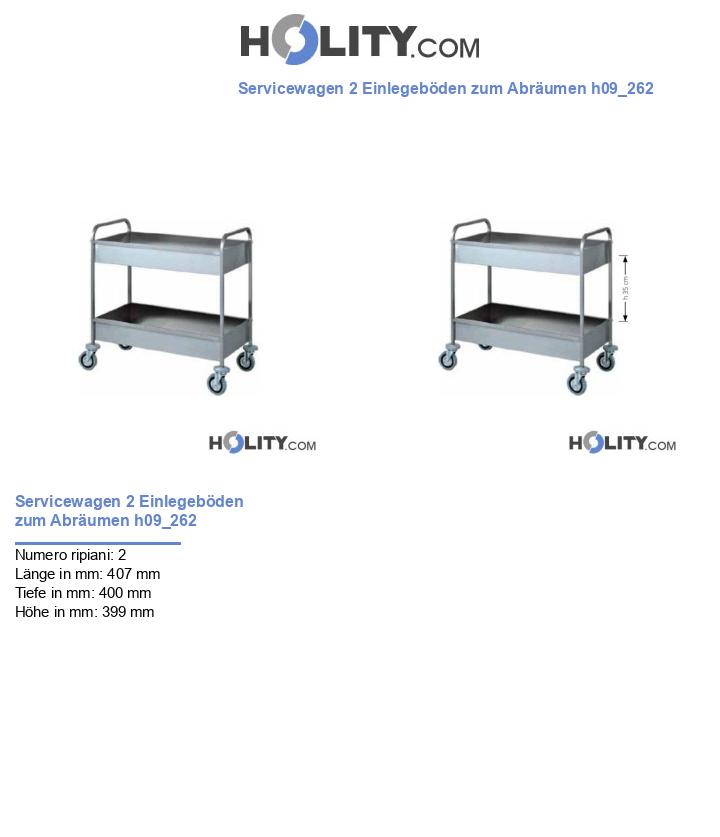 Servicewagen 2 Einlegeböden zum Abräumen h09_262
