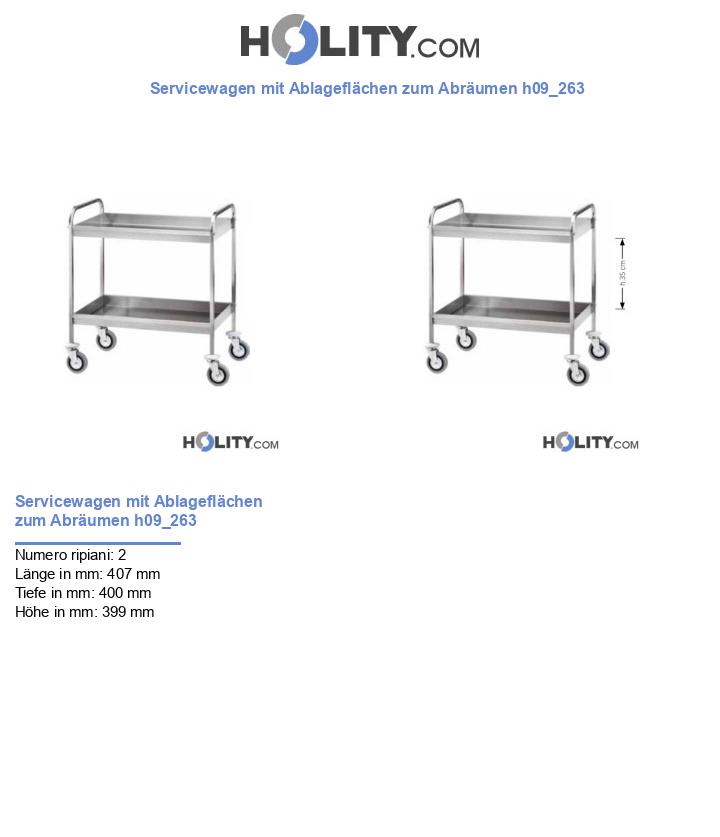 Servicewagen mit Ablageflächen zum Abräumen h09_263