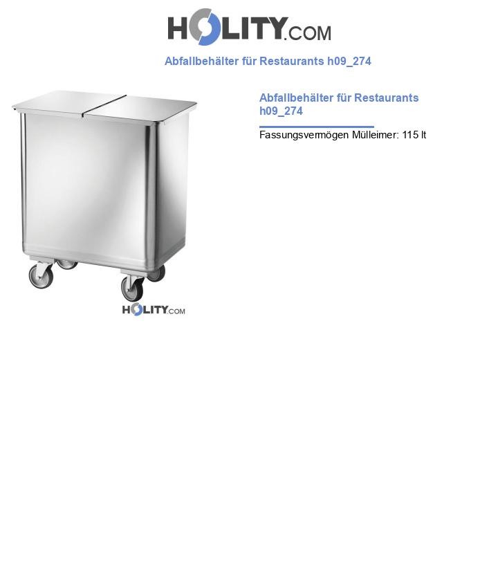 Abfallbehälter für Restaurants h09_274