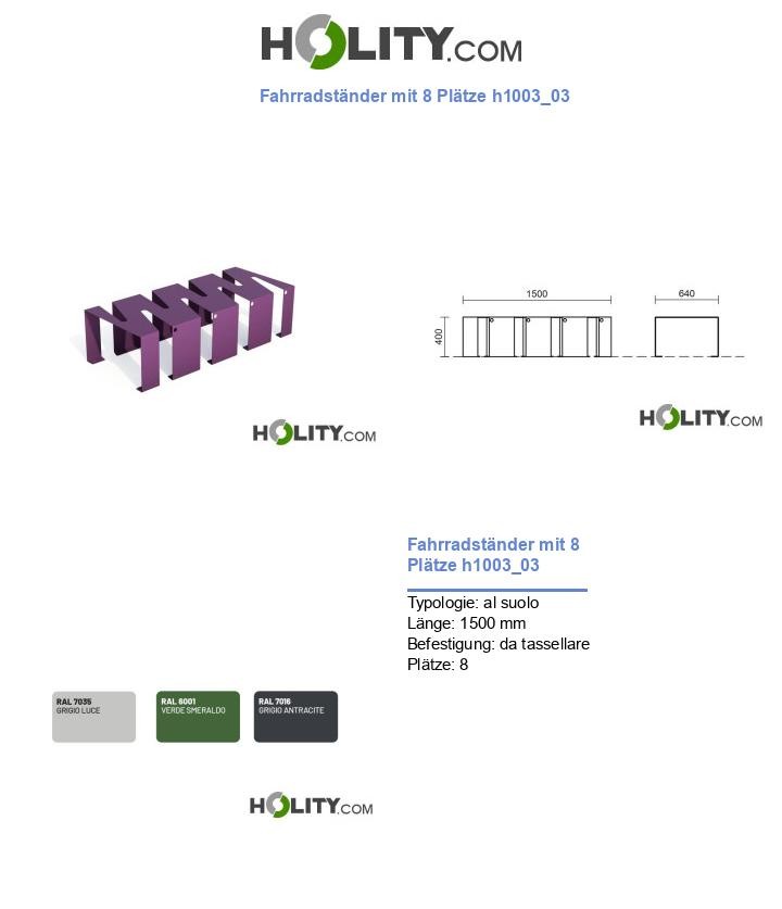 Fahrradständer mit 8 Plätze h1003_03