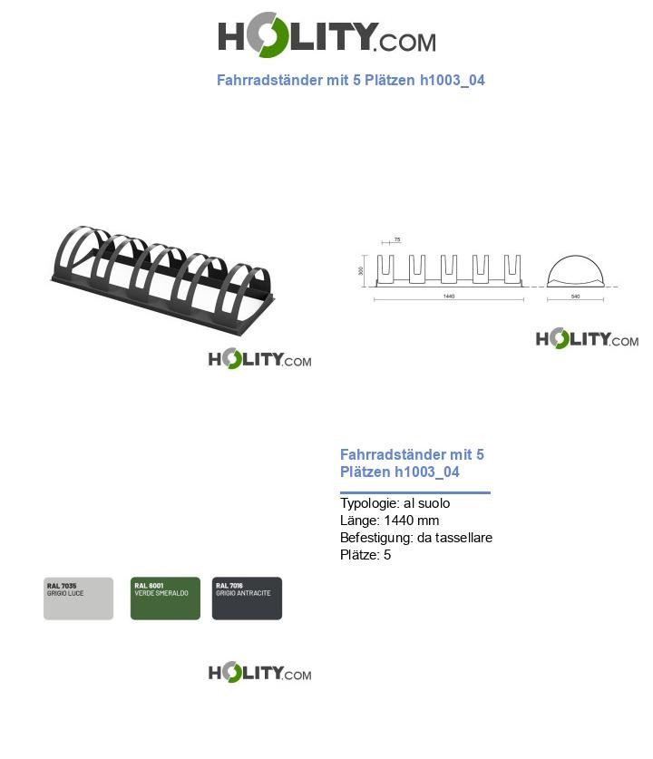 Fahrradständer mit 5 Plätzen h1003_04