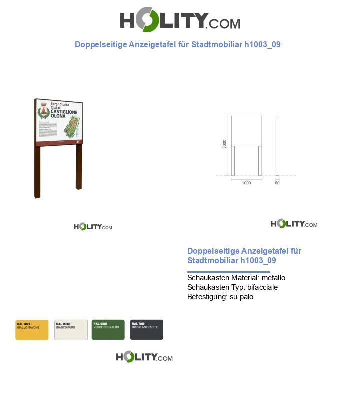 Doppelseitige Anzeigetafel für Stadtmobiliar h1003_09