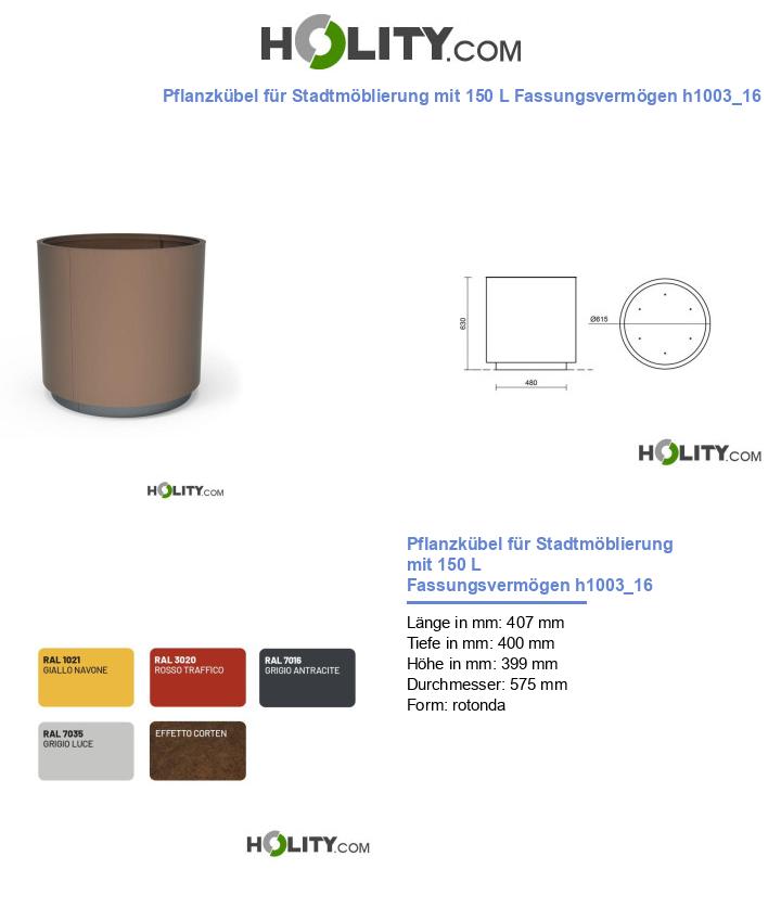 Pflanzkübel für Stadtmöblierung mit 150 L Fassungsvermögen h1003_16