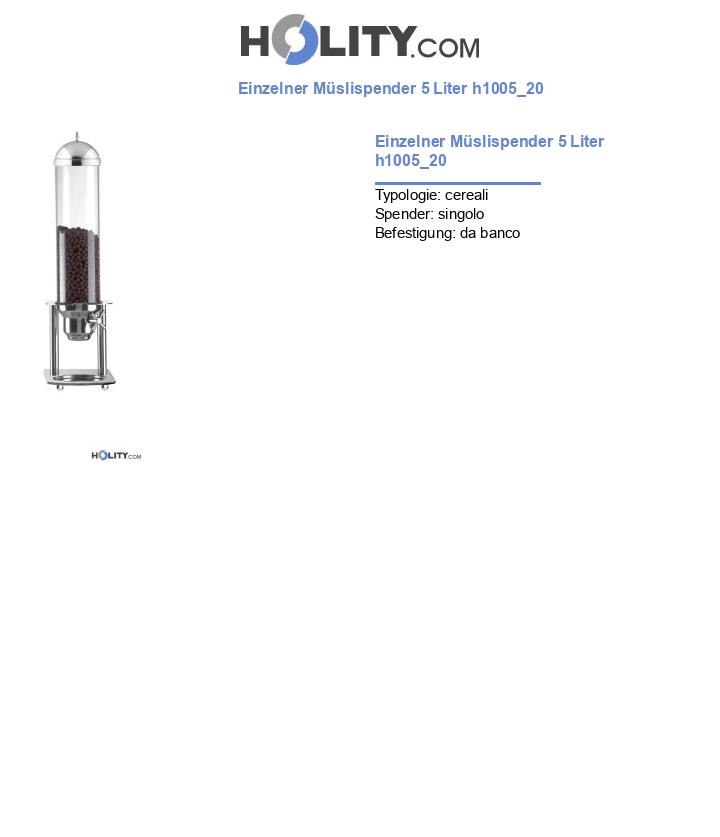 Einzelner Müslispender 5 Liter h1005_20