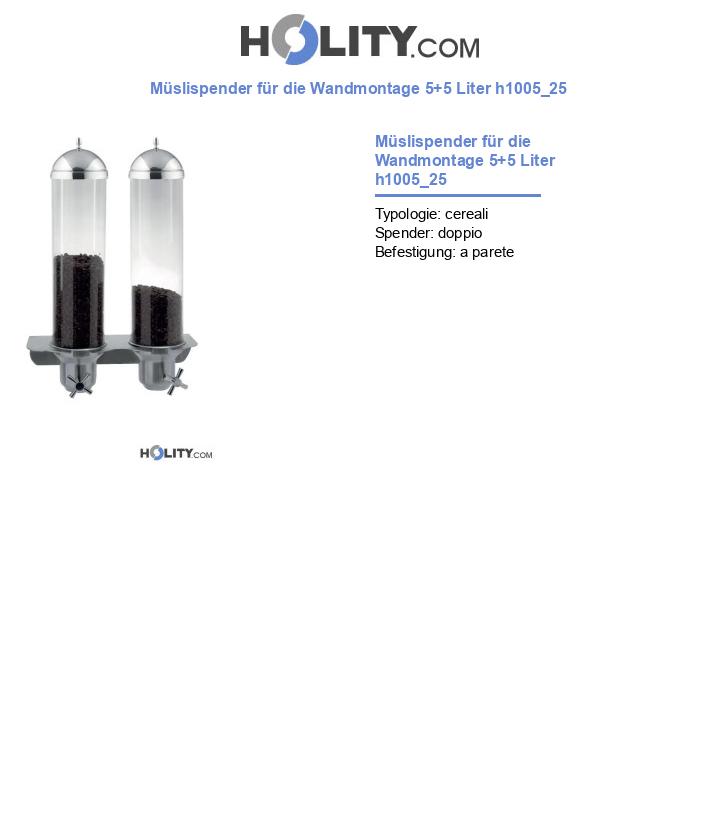Müslispender für die Wandmontage 5+5 Liter h1005_25