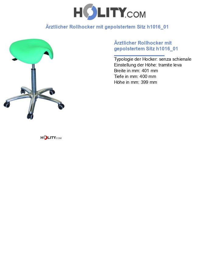 Ärztlicher Rollhocker mit gepolstertem Sitz h1016_01