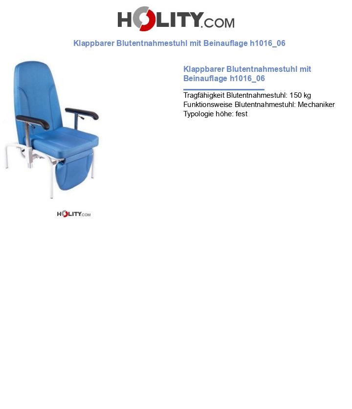 Klappbarer Blutentnahmestuhl mit Beinauflage h1016_06