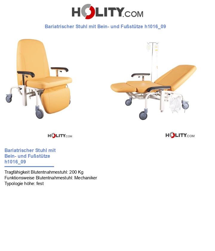 Bariatrischer Stuhl mit Bein- und Fußstütze h1016_09