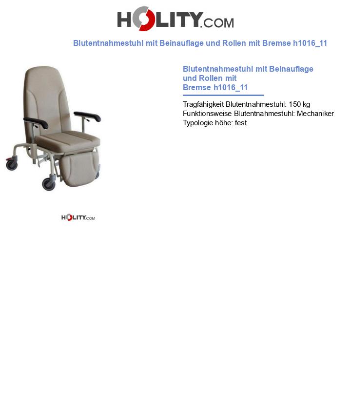 Blutentnahmestuhl mit Beinauflage und Rollen mit Bremse h1016_11