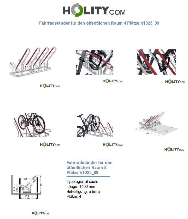 Fahrradständer für den öffentlichen Raum 4 Plätze h1023_09