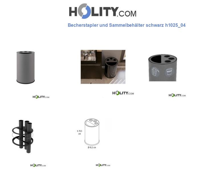 Becherstapler und Sammelbehälter schwarz h1025_04