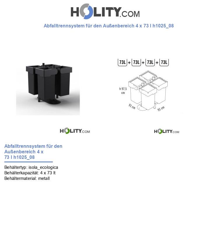 Abfalltrennsystem für den Außenbereich 4 x 73 l h1025_08