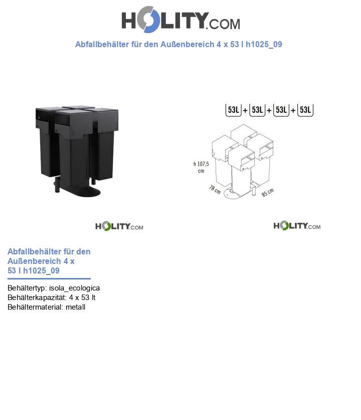 Abfallbehälter für den Außenbereich 4 x 53 l h1025_09