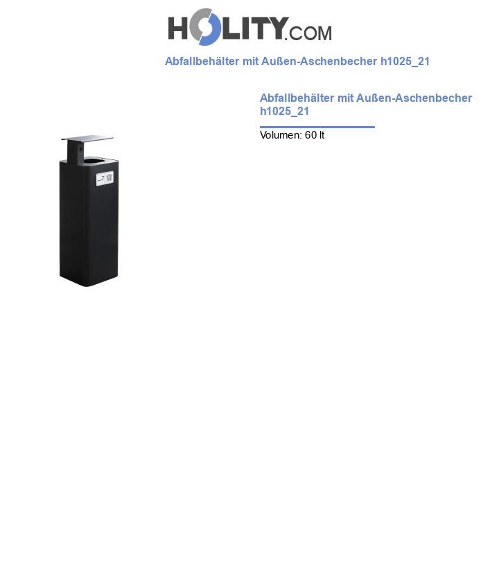 Abfallbehälter mit Außen-Aschenbecher h1025_21