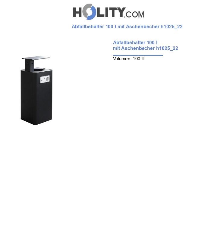 Abfallbehälter 100 l mit Aschenbecher h1025_22