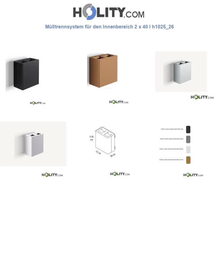 Mülltrennsystem für den Innenbereich 2 x 40 l h1025_26