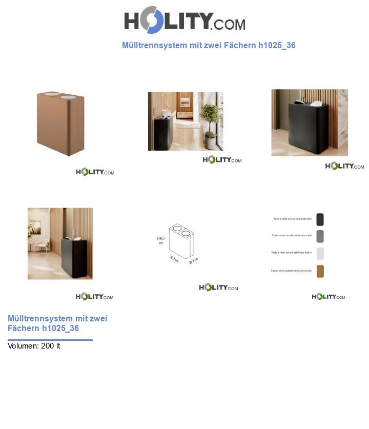 Mülltrennsystem mit zwei Fächern h1025_36