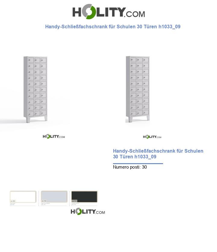 Handy-Schließfachschrank für Schulen 30 Türen h1033_09