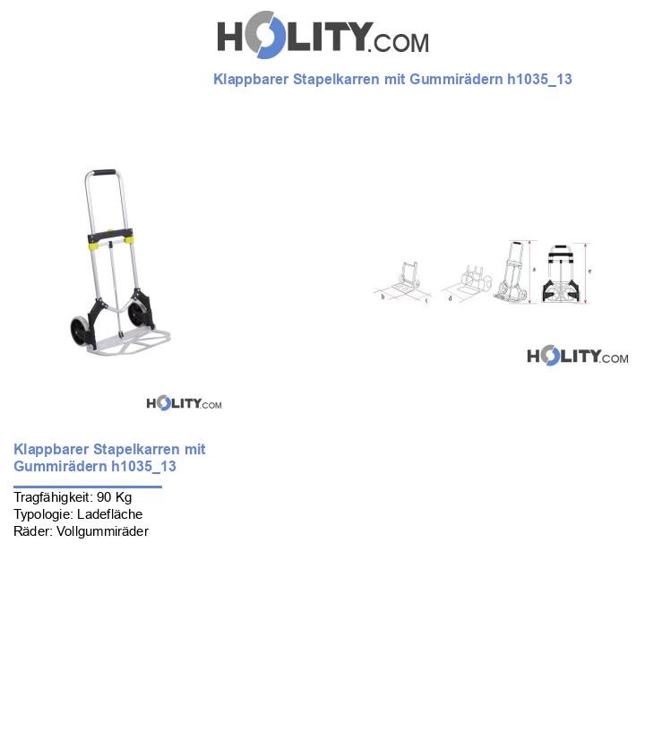 Klappbarer Stapelkarren mit Gummirädern h1035_13