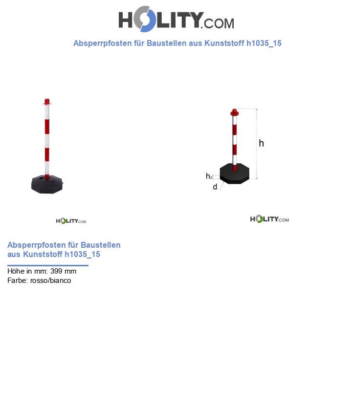 Absperrpfosten für Baustellen aus Kunststoff h1035_15