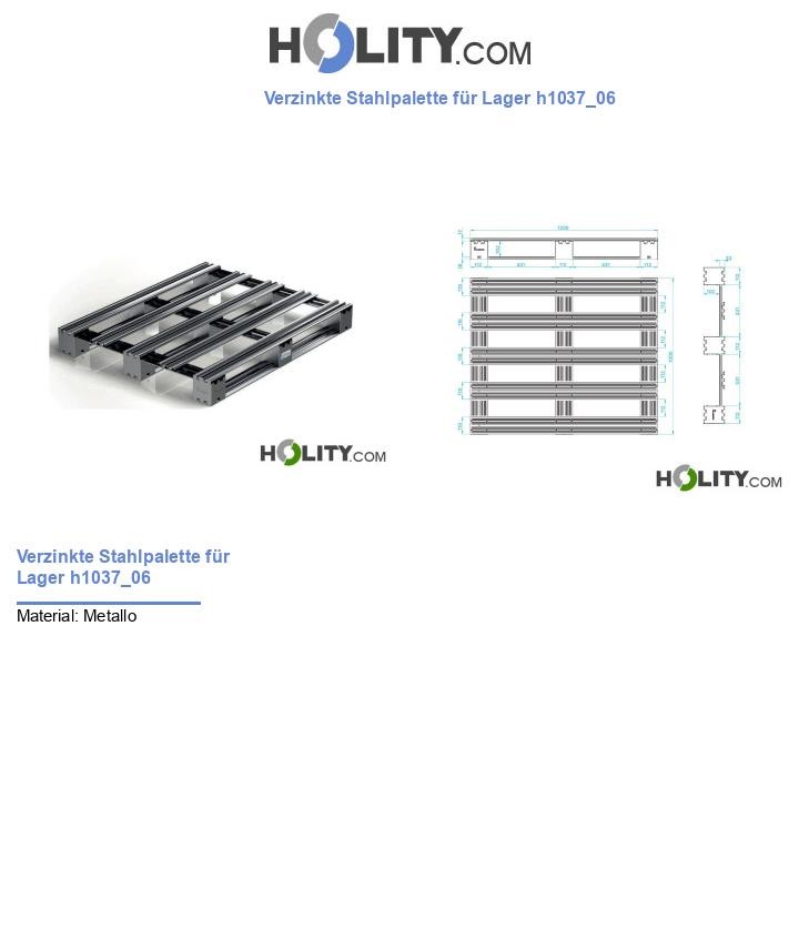 Verzinkte Stahlpalette für Lager h1037_06