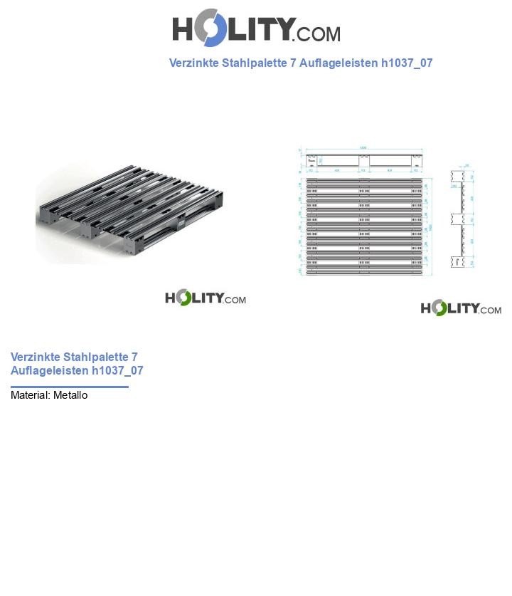 Verzinkte Stahlpalette 7 Auflageleisten h1037_07