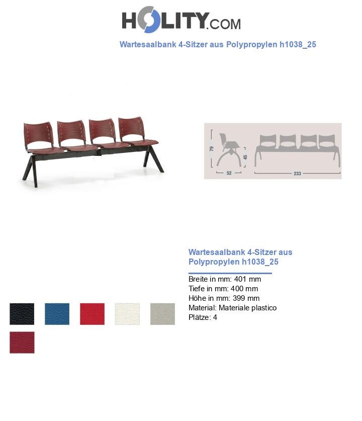 Wartesaalbank 4-Sitzer aus Polypropylen h1038_25
