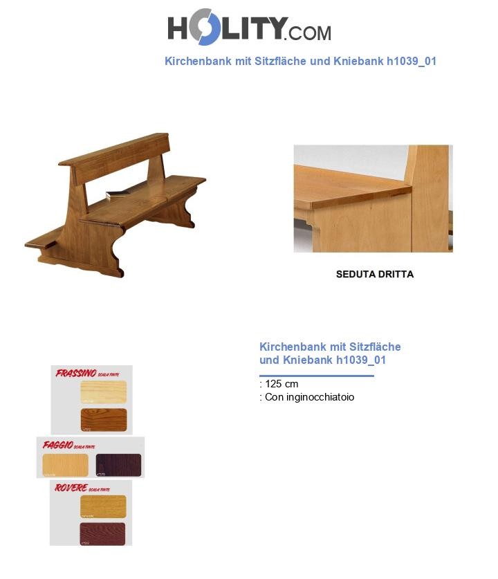 Kirchenbank mit Sitzfläche und Kniebank h1039_01