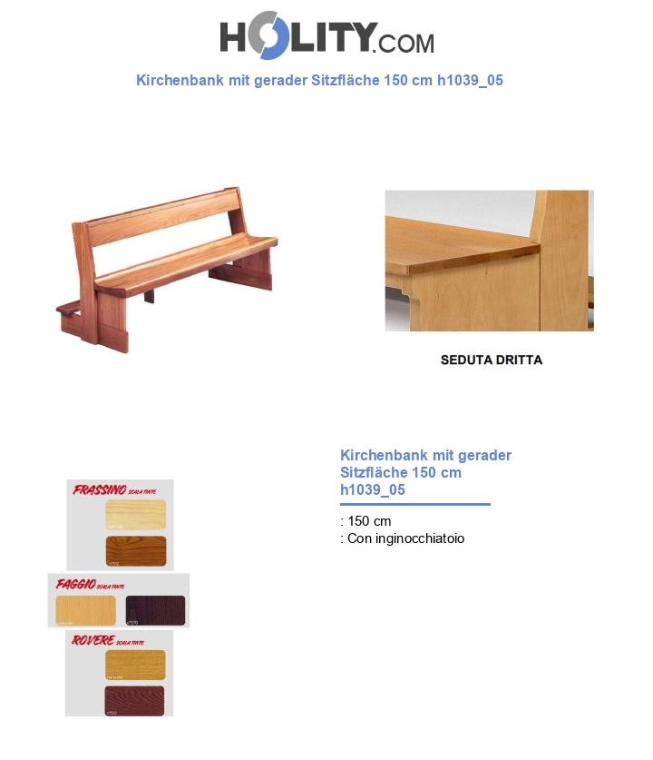 Kirchenbank mit gerader Sitzfläche 150 cm h1039_05