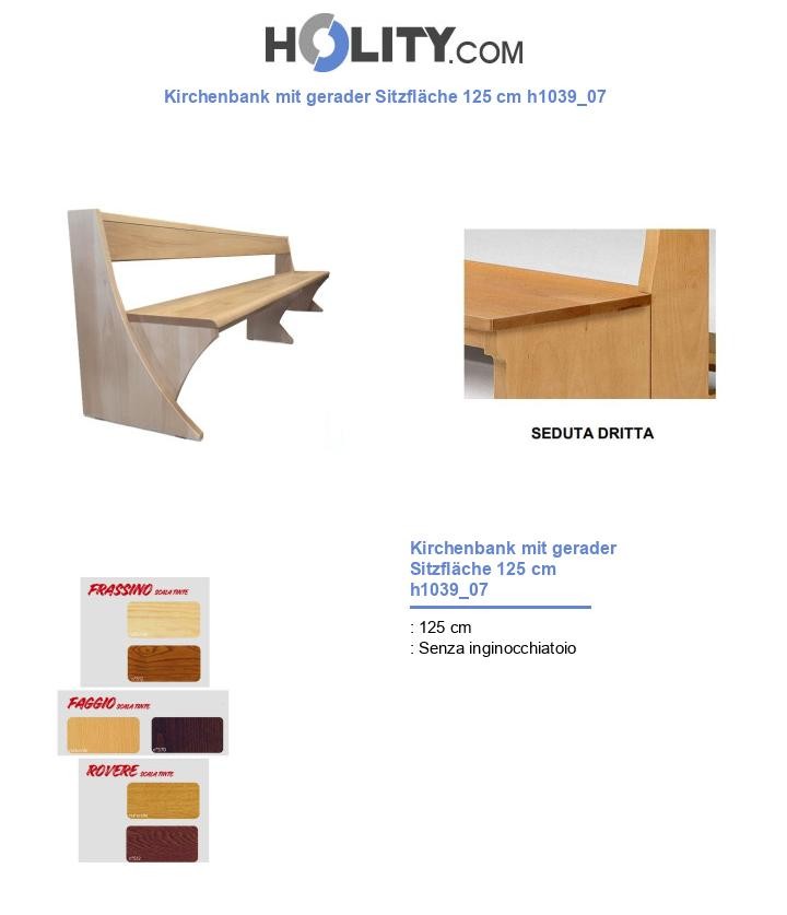 Kirchenbank mit gerader Sitzfläche 125 cm h1039_07