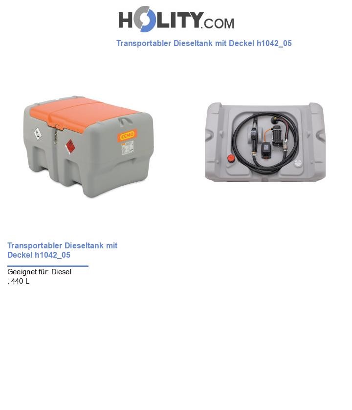 Transportabler Dieseltank mit Deckel h1042_05
