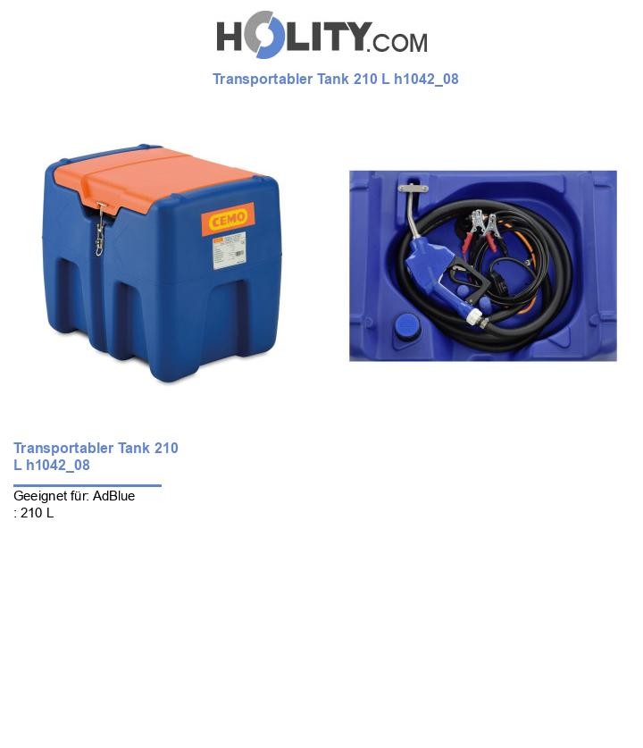 Transportabler Tank 210 L h1042_08