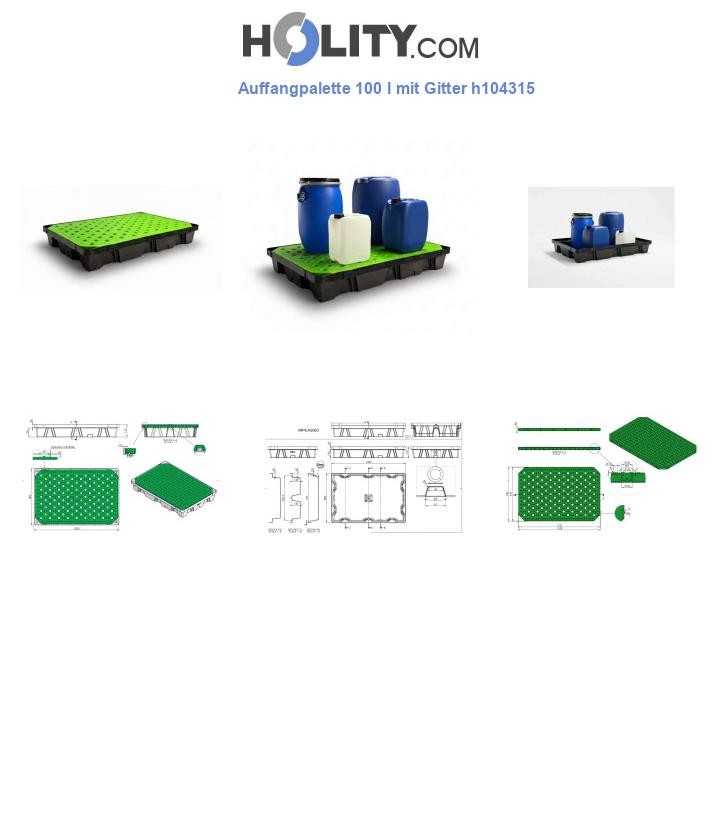 Auffangpalette 100 l mit Gitter h104315