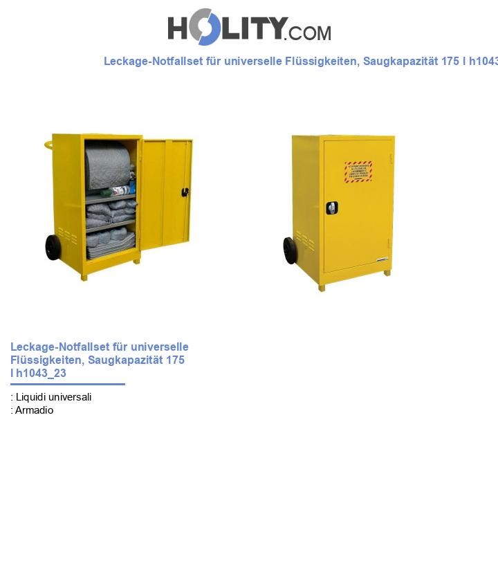 Leckage-Notfallset für universelle Flüssigkeiten, Saugkapazität 175 l h1043_23