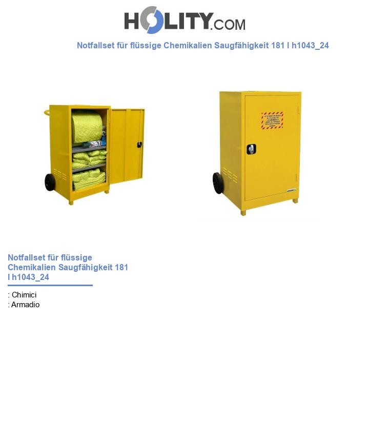 Notfallset für flüssige Chemikalien Saugfähigkeit 181 l h1043_24