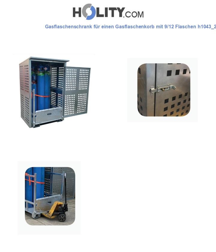 Gasflaschenschrank für einen Gasflaschenkorb mit 9/12 Flaschen h1043_28