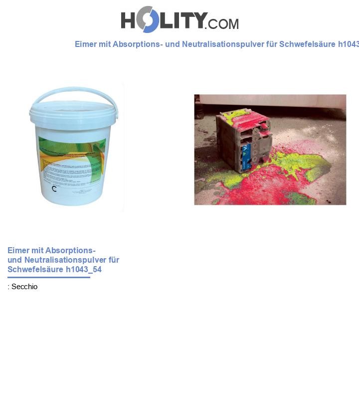 Eimer mit Absorptions- und Neutralisationspulver für Schwefelsäure h1043_54