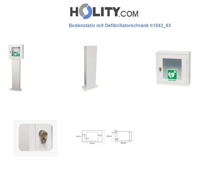 Bodenstativ mit Defibrillatorschrank h1043_63