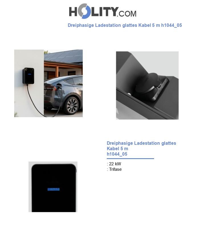Dreiphasige Ladestation glattes Kabel 5 m h1044_05