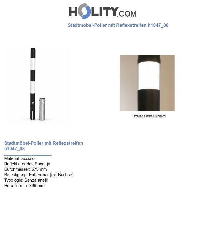 Stadtmöbel-Poller mit Reflexstreifen h1047_08